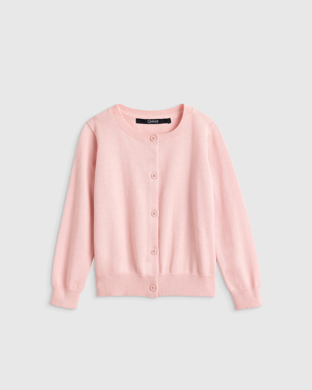100% Organic Cotton Crewneck Cardigan - 2T / Ivory