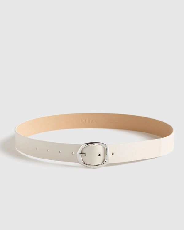 Zoe Sculptural European Leather Belt - XS / Black/Silver