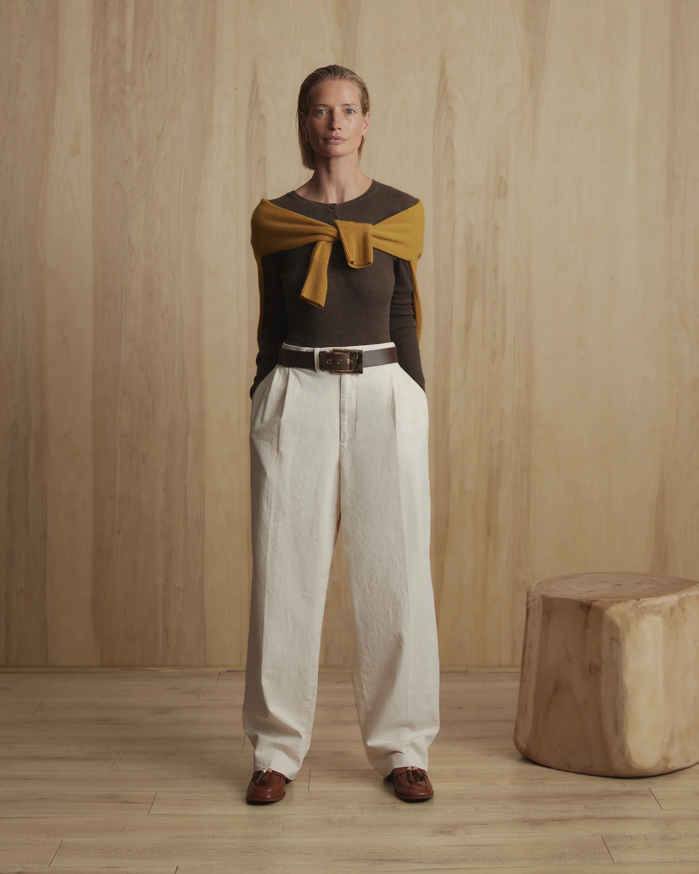 Mongolian Spring Cashmere Boatneck Sweater - XS / Spicy Mustard Secondary image