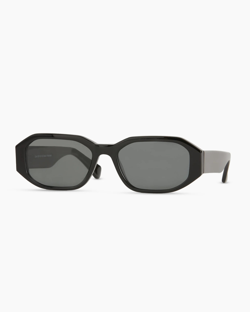Cora Polarized Acetate Sunglasses - Wide / Black with Grey lens