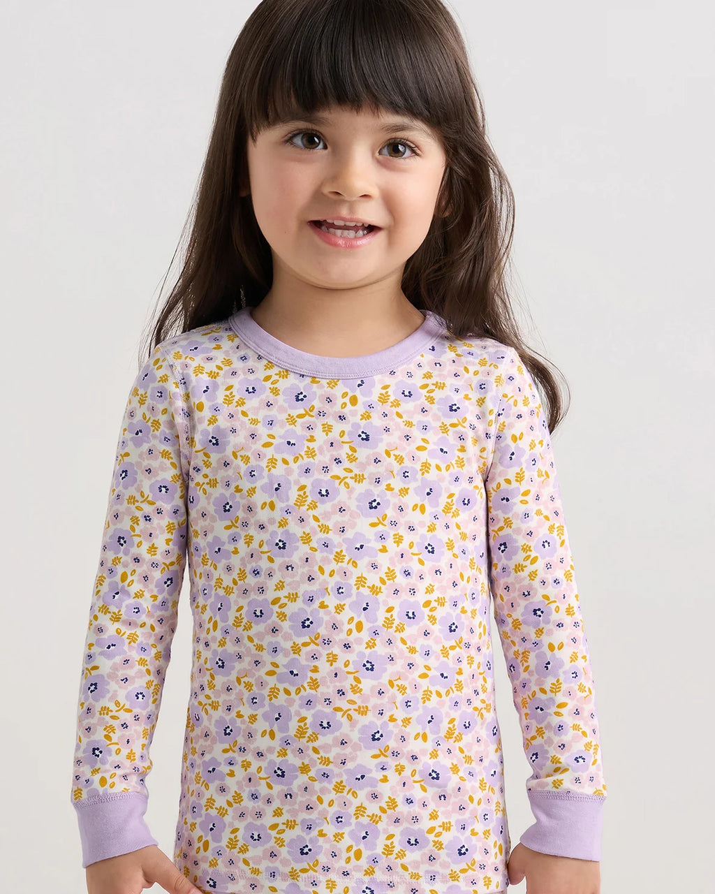 100% Organic Cotton Long Sleeve and Pant Pajama Set - 2T / Navy Stripe