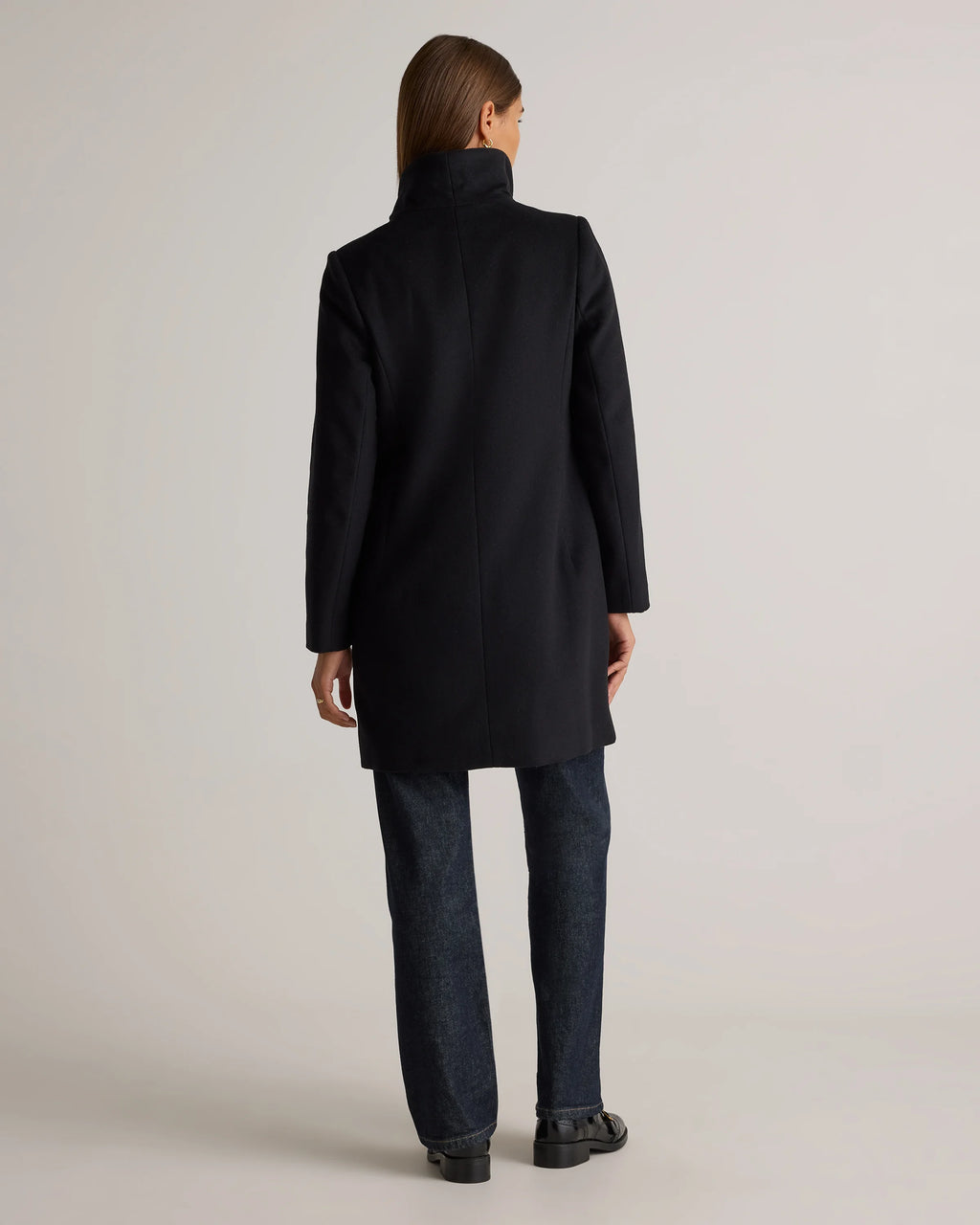 Italian Wool Cocoon Coat - XS / Black