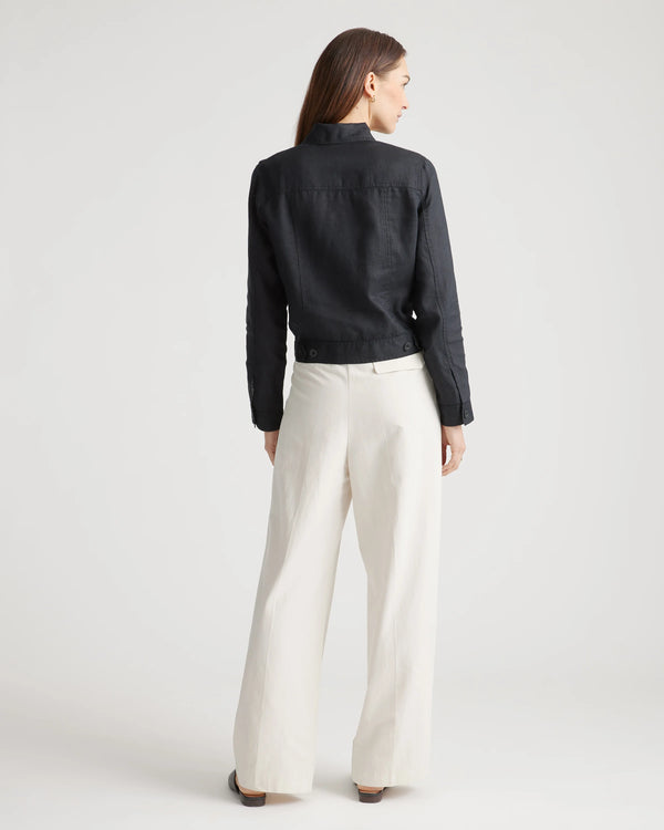 100% European Linen Jacket - XS / Flax