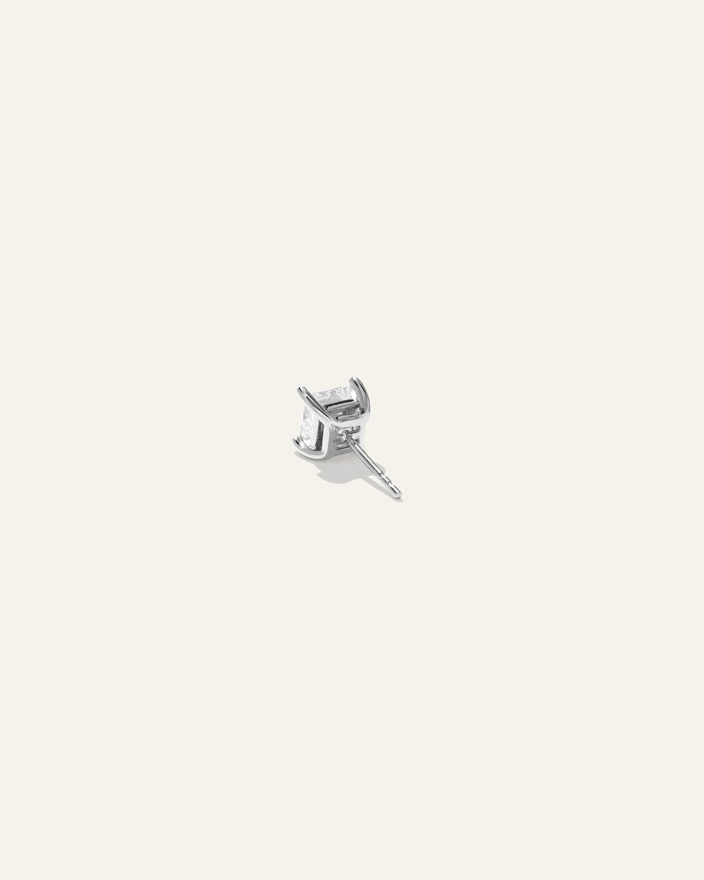 14K Gold Lab Grown Diamond Princess Solitaire Studs - 2ctw - One Size / Yellow Gold
