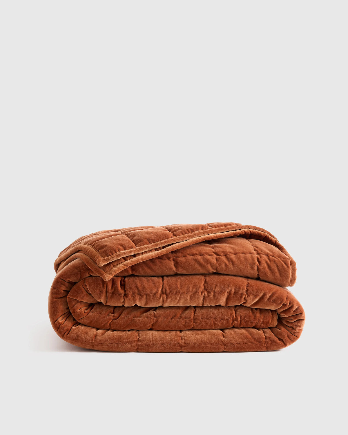 Cotton Velvet Box Quilt - Full/Queen / Terracotta Main image