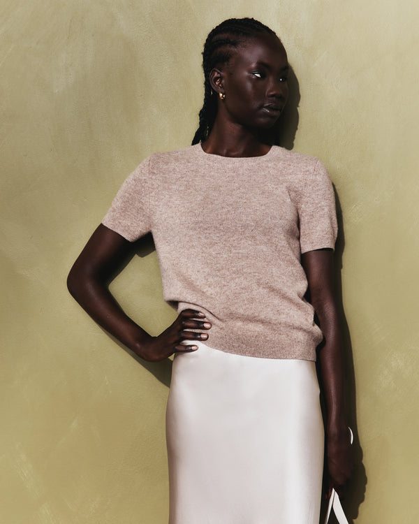Mongolian Cashmere Tee - XS / Pale Custard Yellow