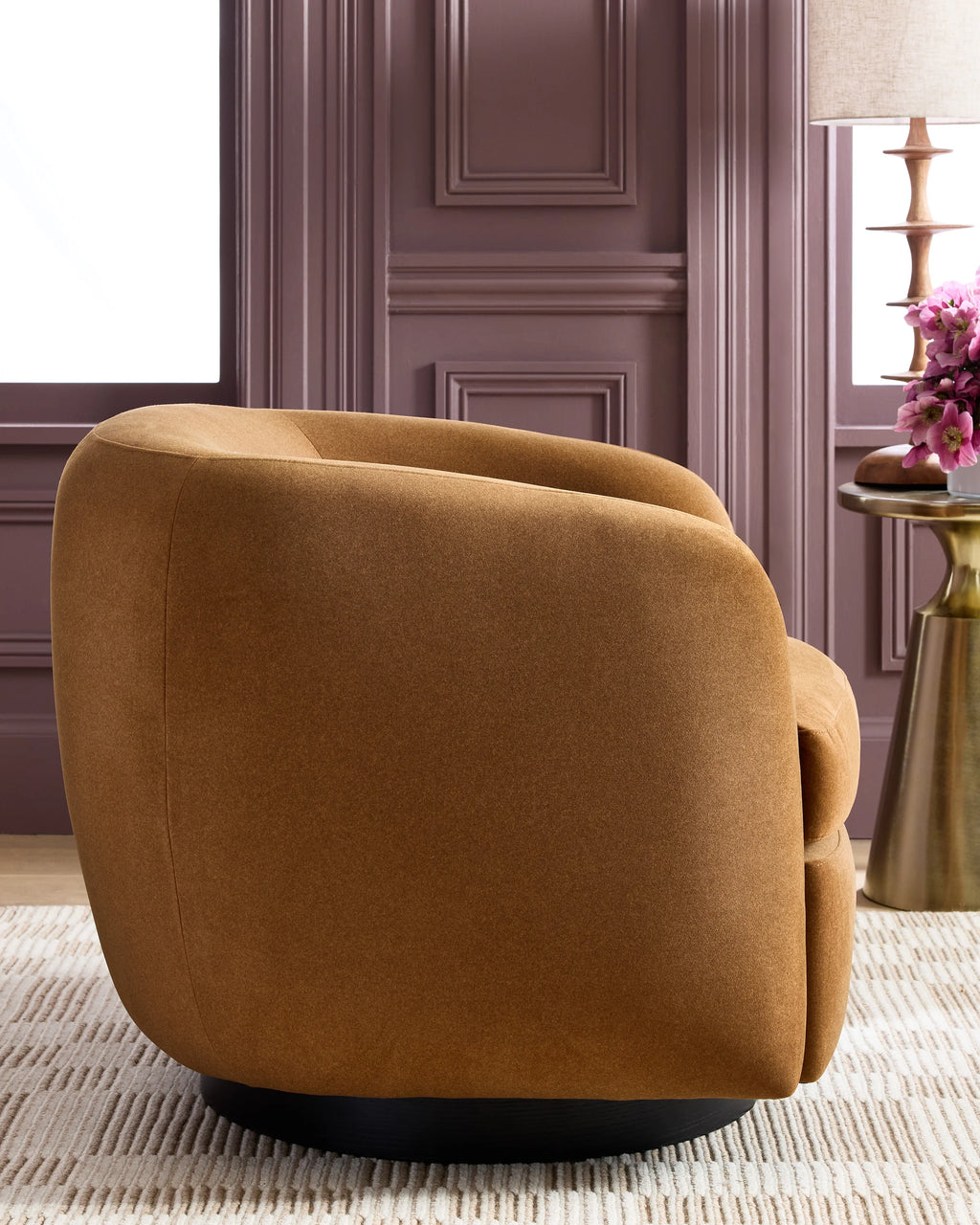 Performance Velvet Swivel Chair - One Size / Performance Velvet Taupe