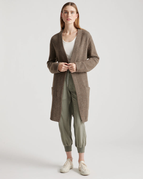 Superfine Merino Wool Sweater Coat - XS / Heather Grey