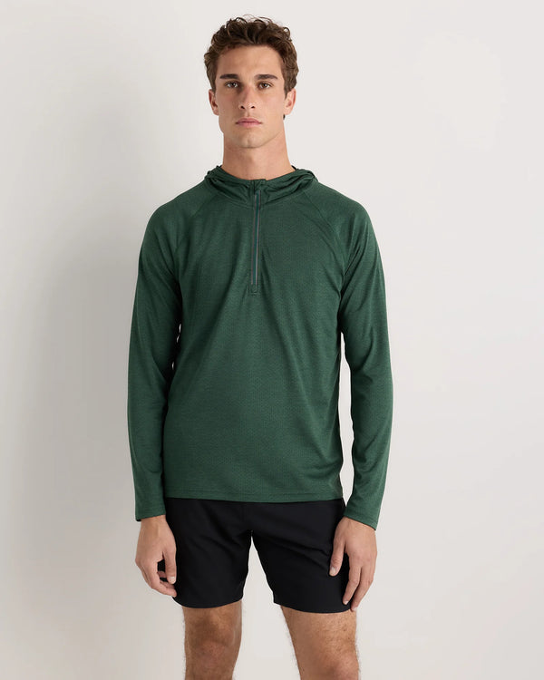 Mesh Performance Training Quarter Zip Hoodie - S / Heather Grey