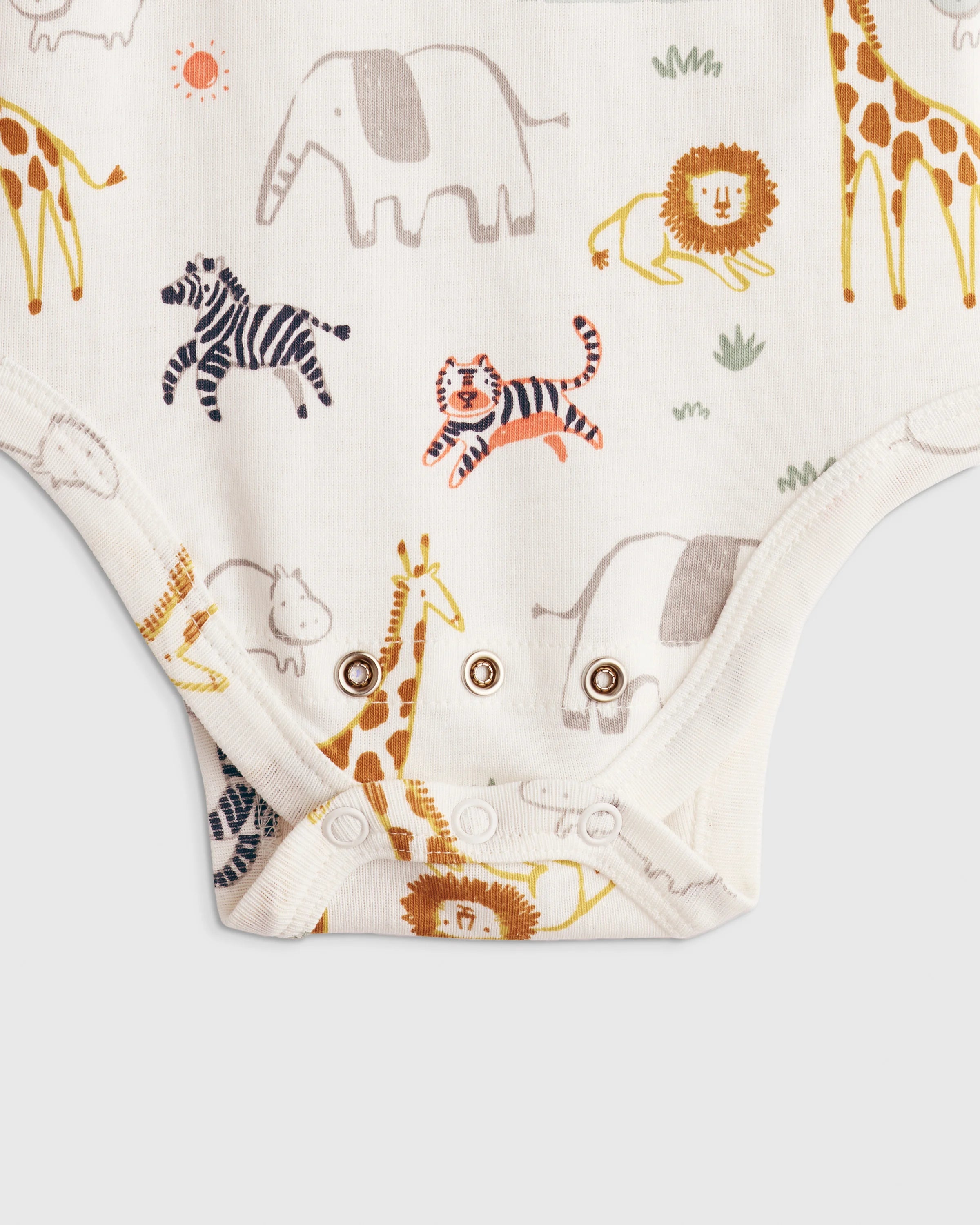 100% Organic Cotton Short Sleeve Bodysuit - 0-3M / Safari Secondary image