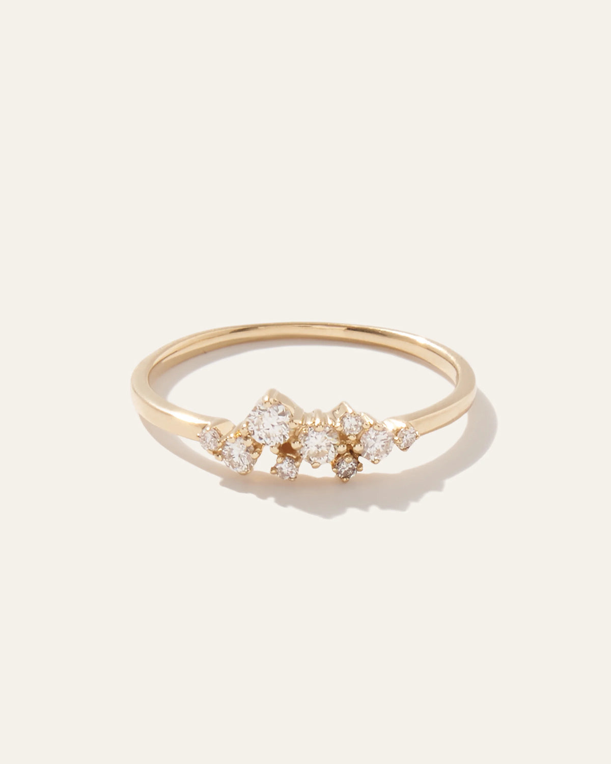 14K Gold Diamond Scatter Ring - 4 / White Gold