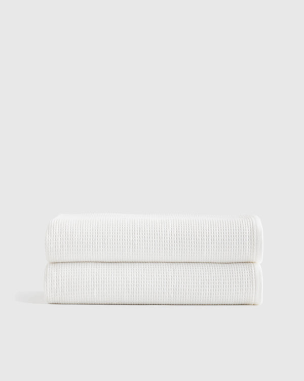 Turkish Waffle Terry Bath Sheet (Set of 2) - One Size / Ivory