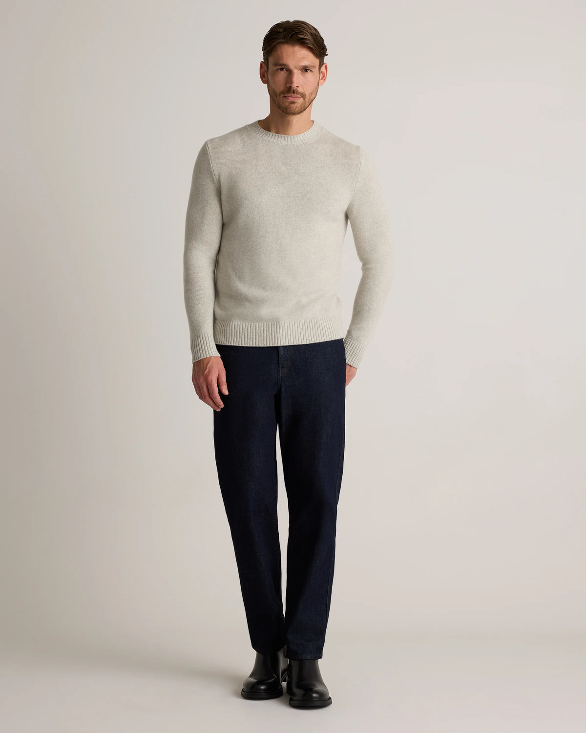 Luxe Baby Cashmere Crewneck Sweater - S / Heather Pewter