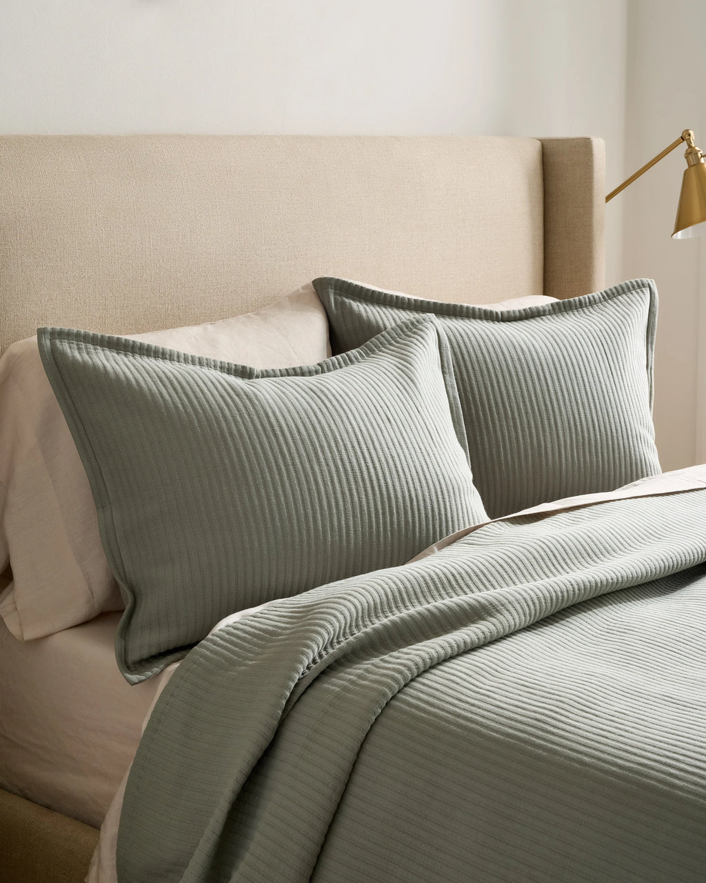 Organic Cotton Matelasse Coverlet - Twin / Dried Sage