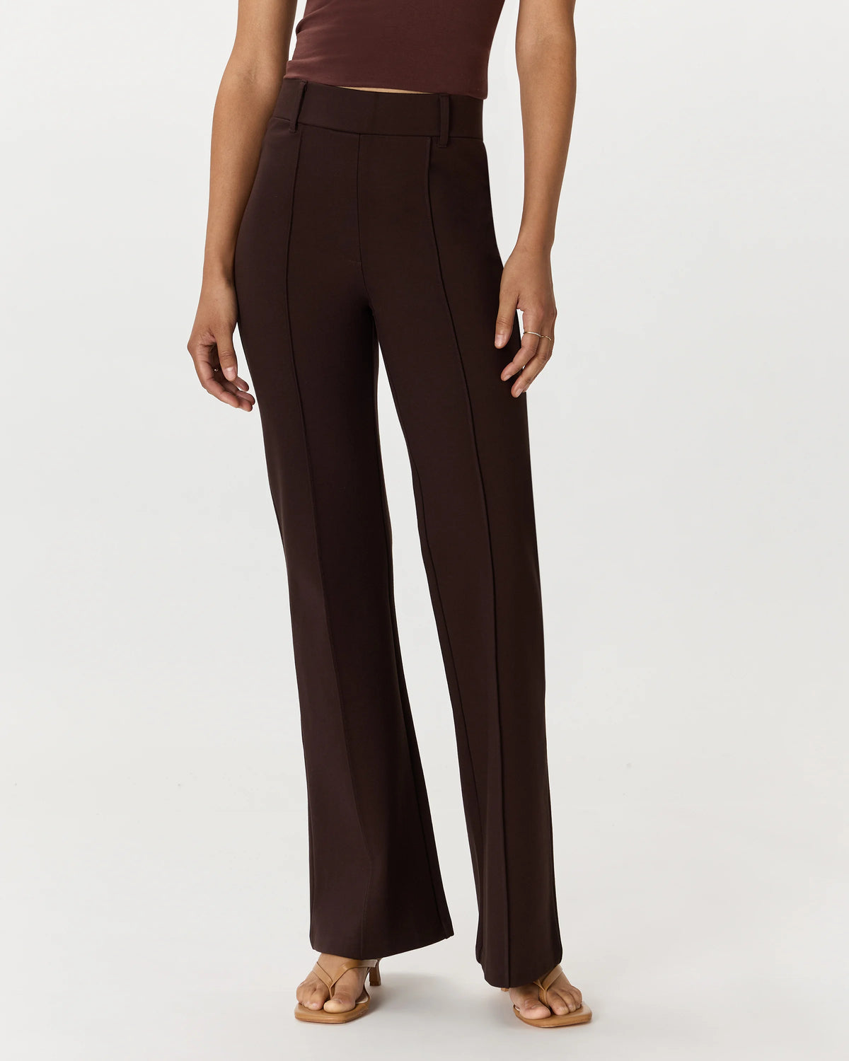 Ultra-Stretch Ponte Flare Leg Pants - XS / Espresso Main image