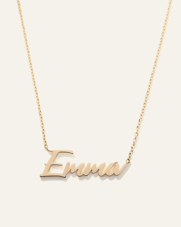 14K Gold Script Name Necklace - One Size / Yellow Gold