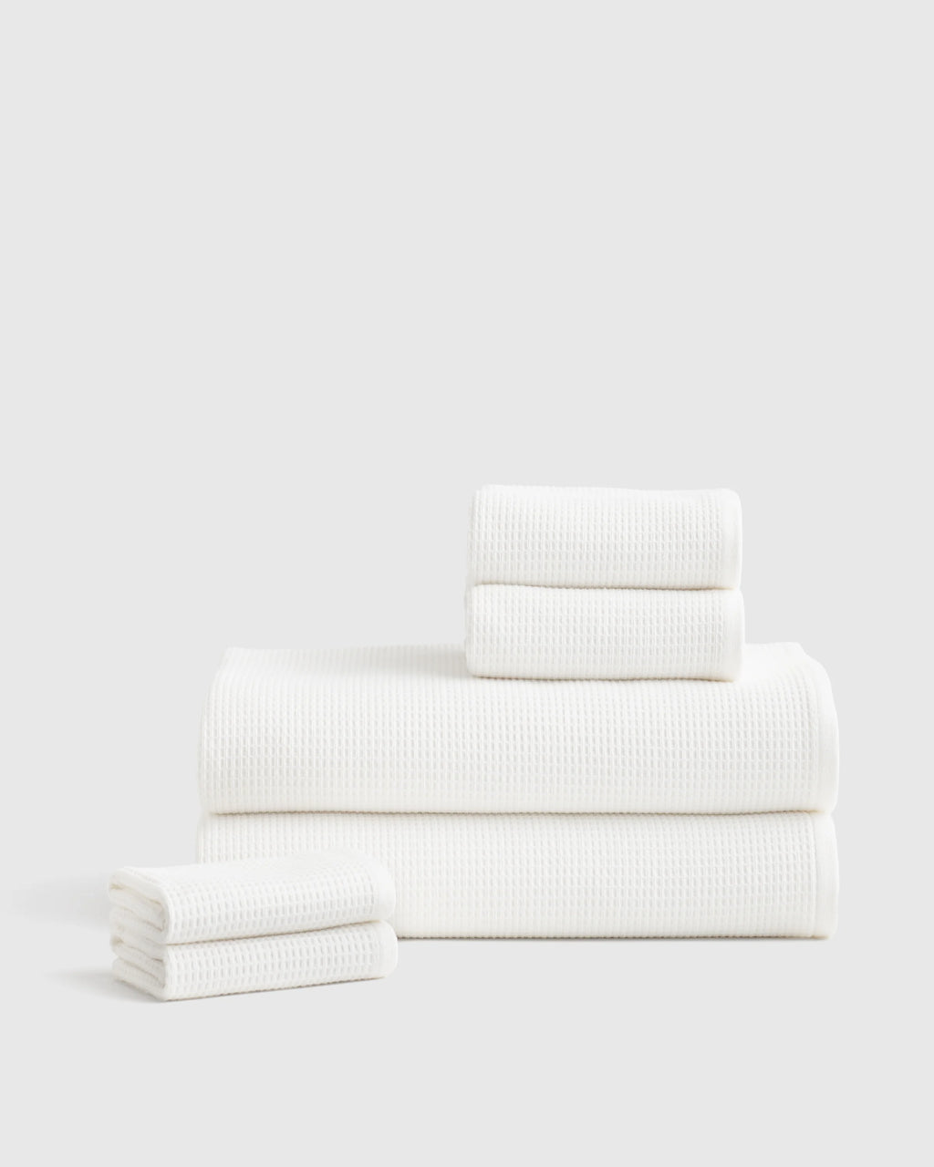 Turkish Waffle Terry Bath Sheet Bundle - One Size / White