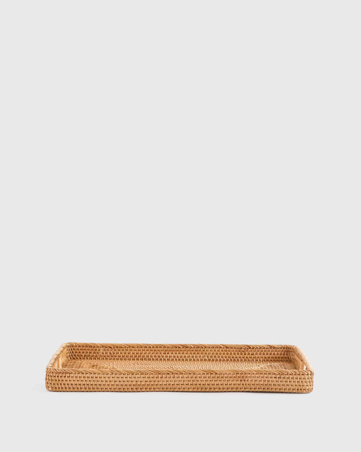 Handwoven Rattan Rectangular Tray - One Size / Natural Main image