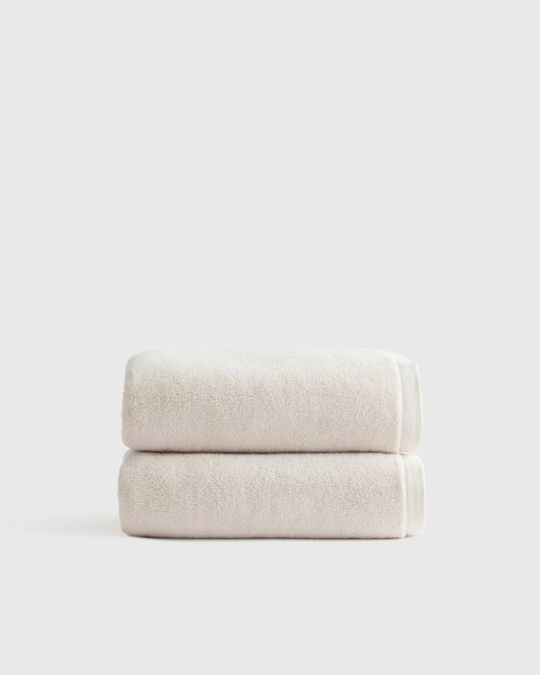 Plush Organic Turkish Cotton Bath Towel (Set of 2) - One Size / White