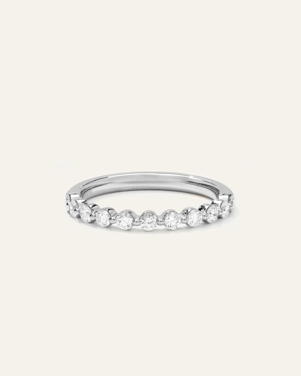 Lab Grown Diamond Single Shared Prong Halfway Band - 4 / Yellow Gold