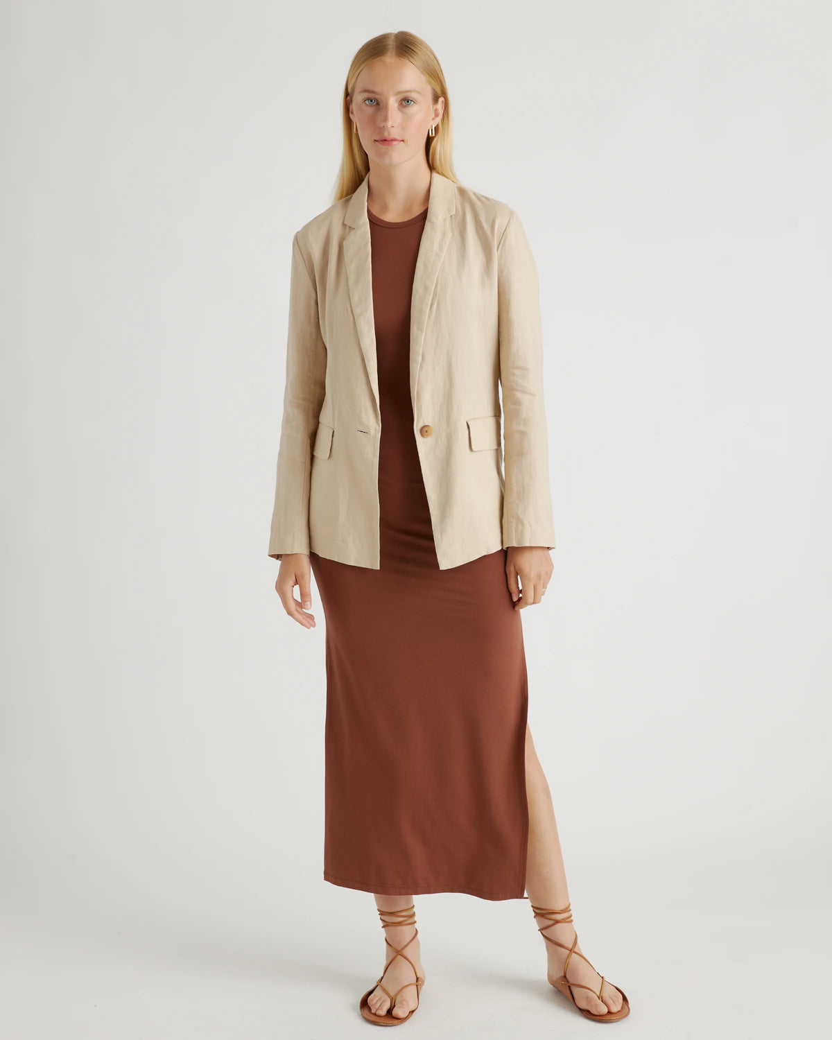 Tencel Jersey Tank Maxi Dress - XS / Brown