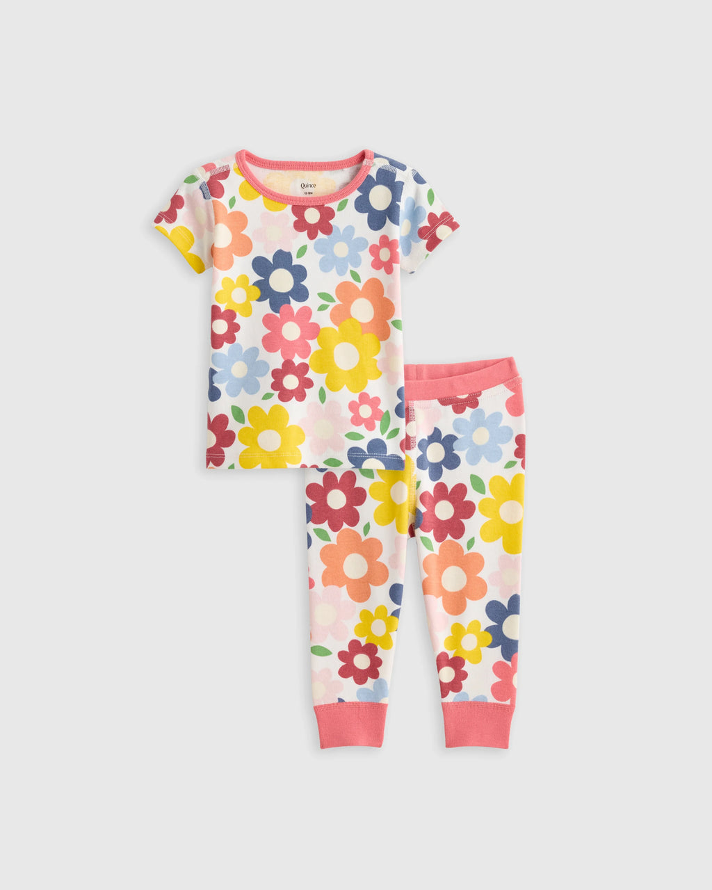 100% Organic Cotton Short Sleeve and Pant Pajama Set - 12-18M / Planets