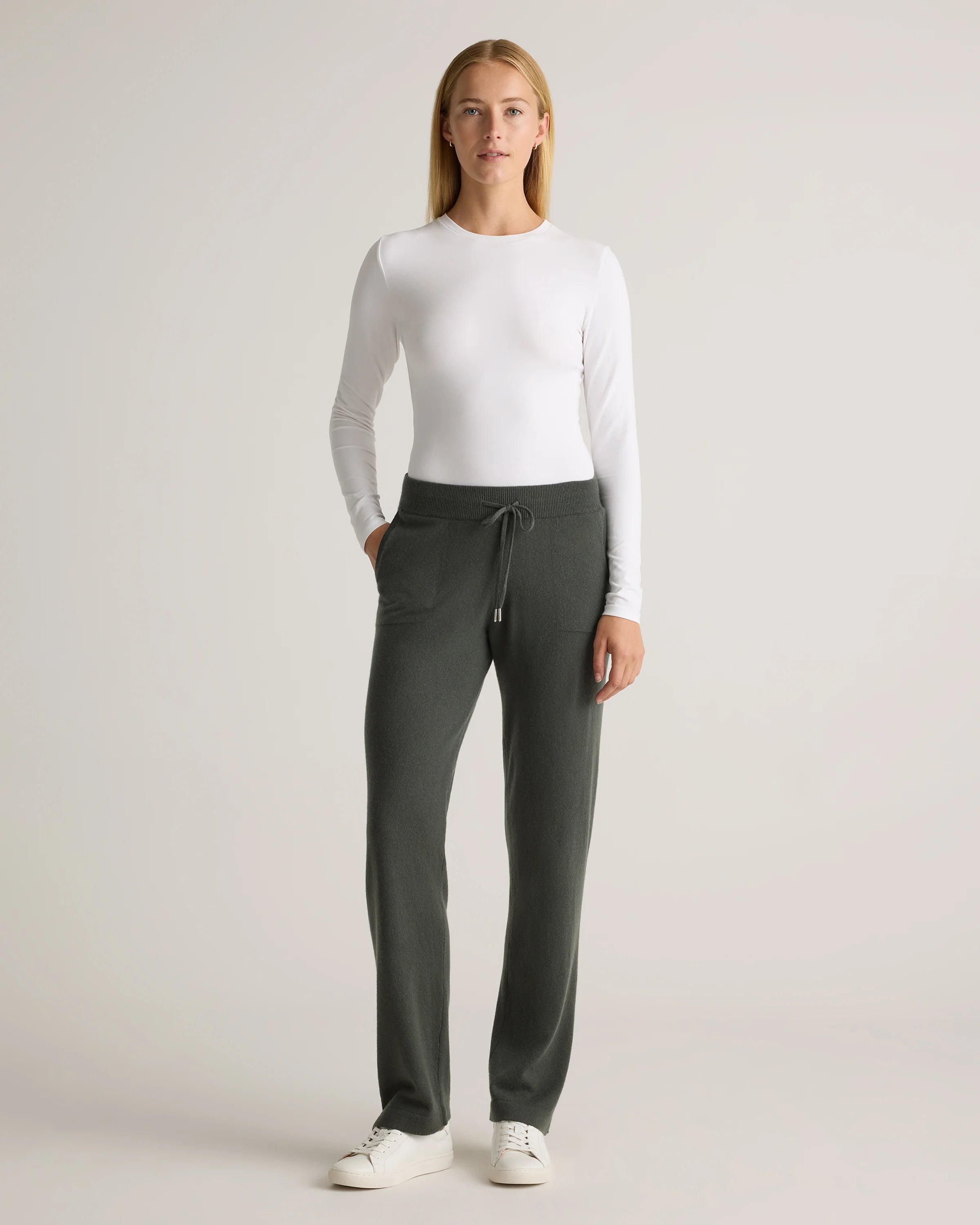 Mongolian Cashmere Straight Leg Pants - XS / Moss Secondary image