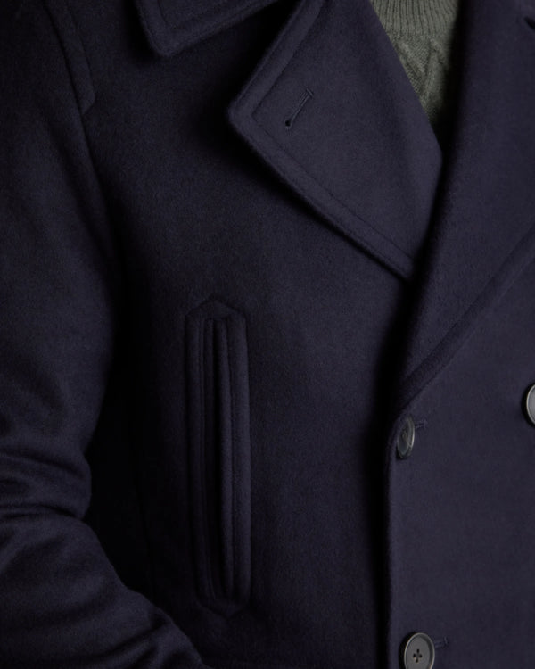 Italian Wool Peacoat - S / Cadet Blue