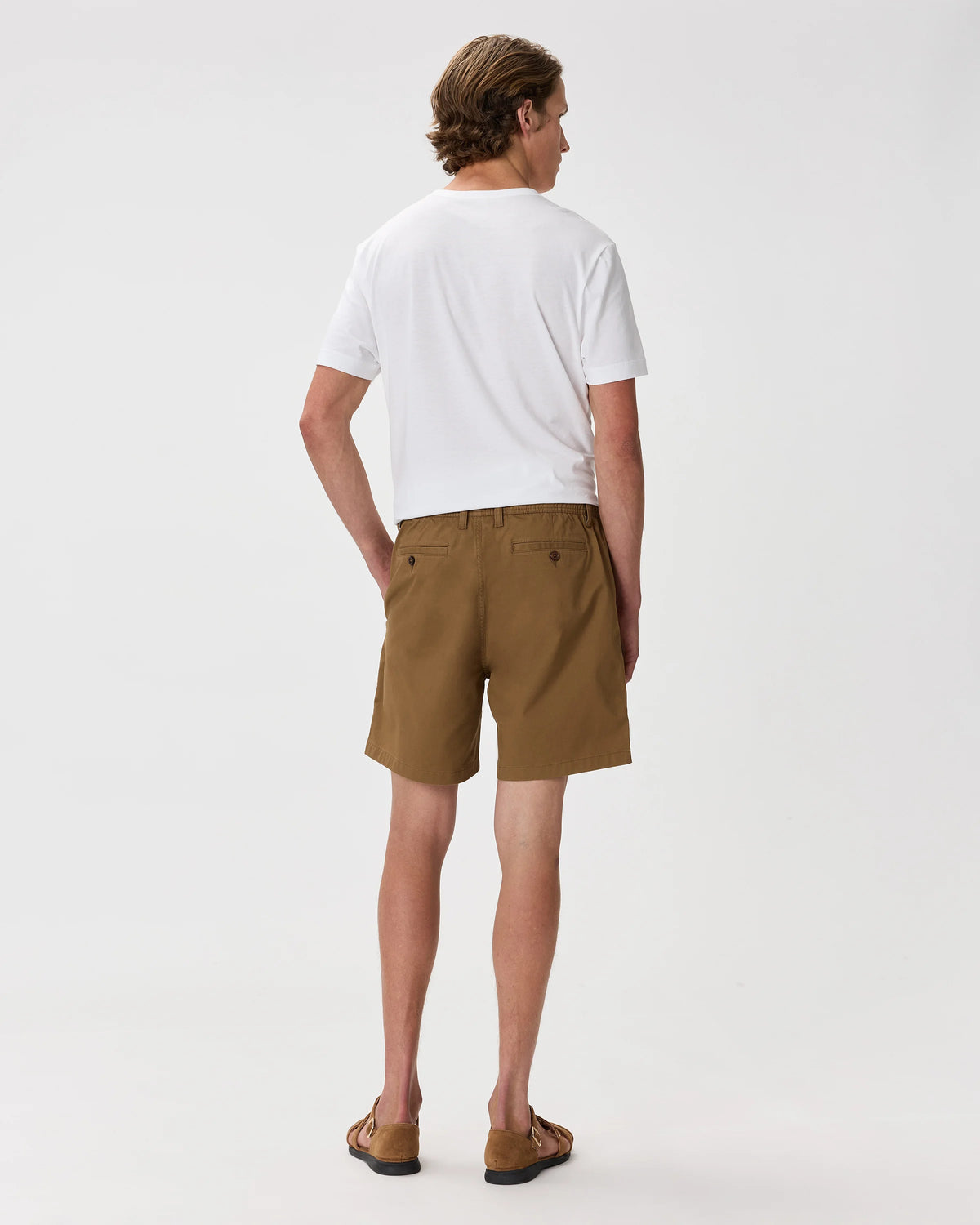 Organic Stretch Cotton Pull On Chino Shorts - 7" - XS / Sand Dune