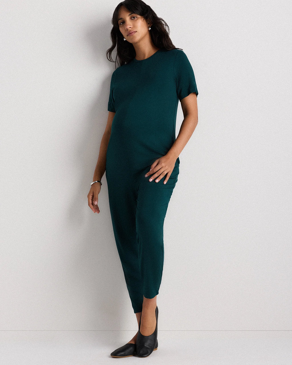 Bamboo Jersey Maternity Everyday Jumpsuit - XS / Deep Navy