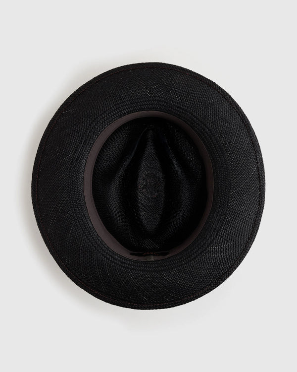 Toquilla Straw Panama Hat - S / Black