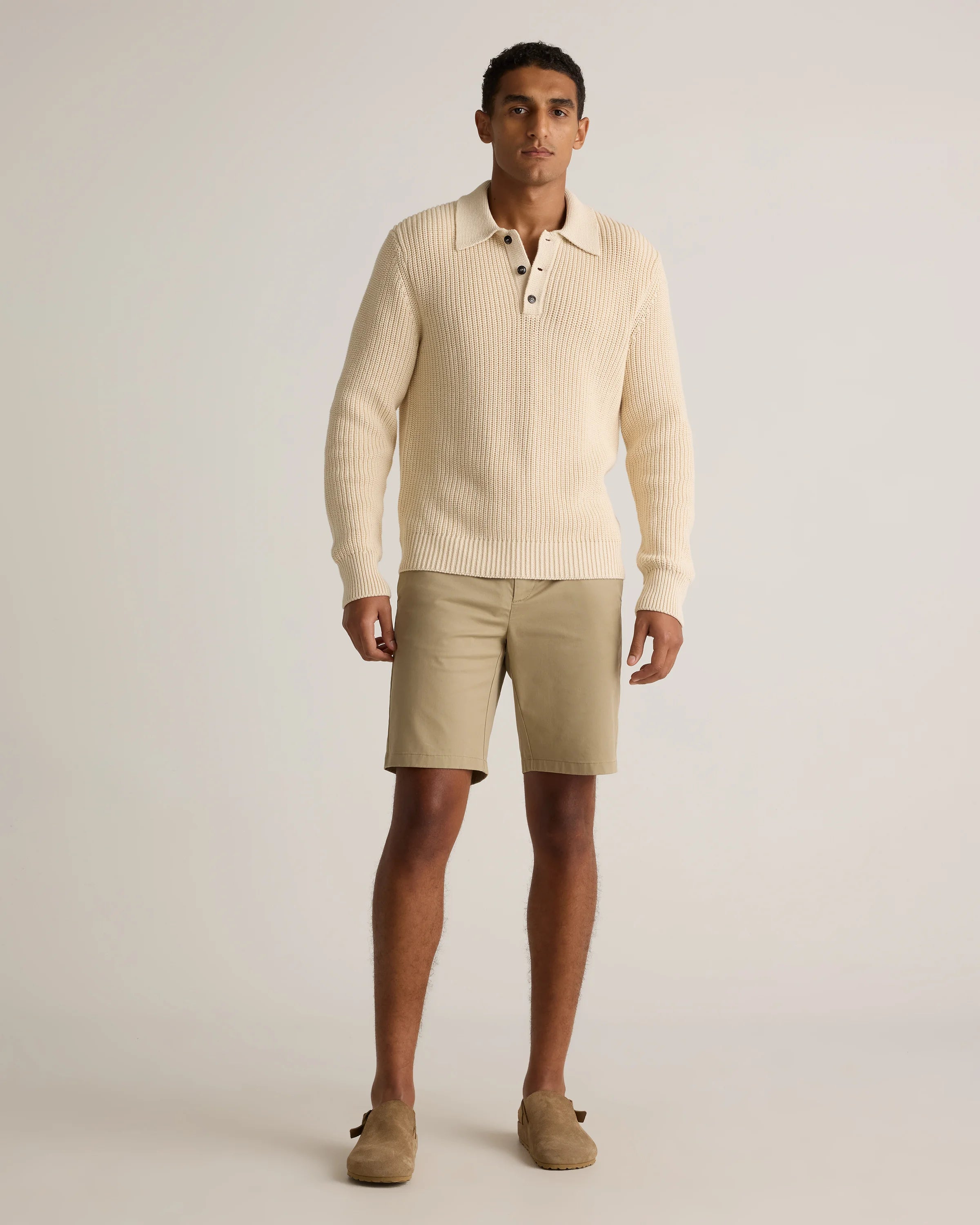 Organic Cotton Classic Stretch Chino Shorts - 9" - 30 / Sand Dune Secondary image