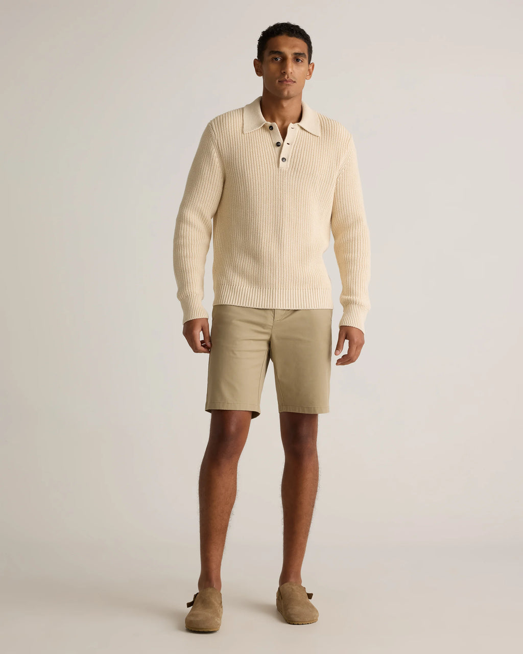 Organic Cotton Classic Stretch Chino Shorts - 9" - 30 / Sand Dune