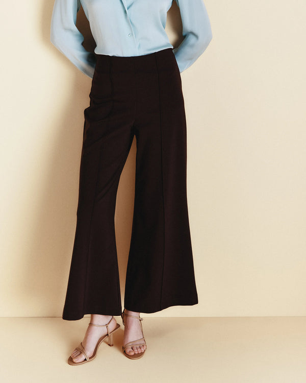 Ultra-Stretch Ponte Super Wide Leg Ankle Pants - XS / Olive