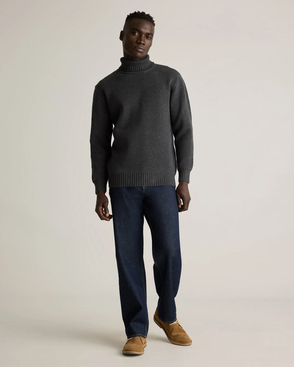 100% Organic Cotton Turtleneck Sweater - S / Charcoal