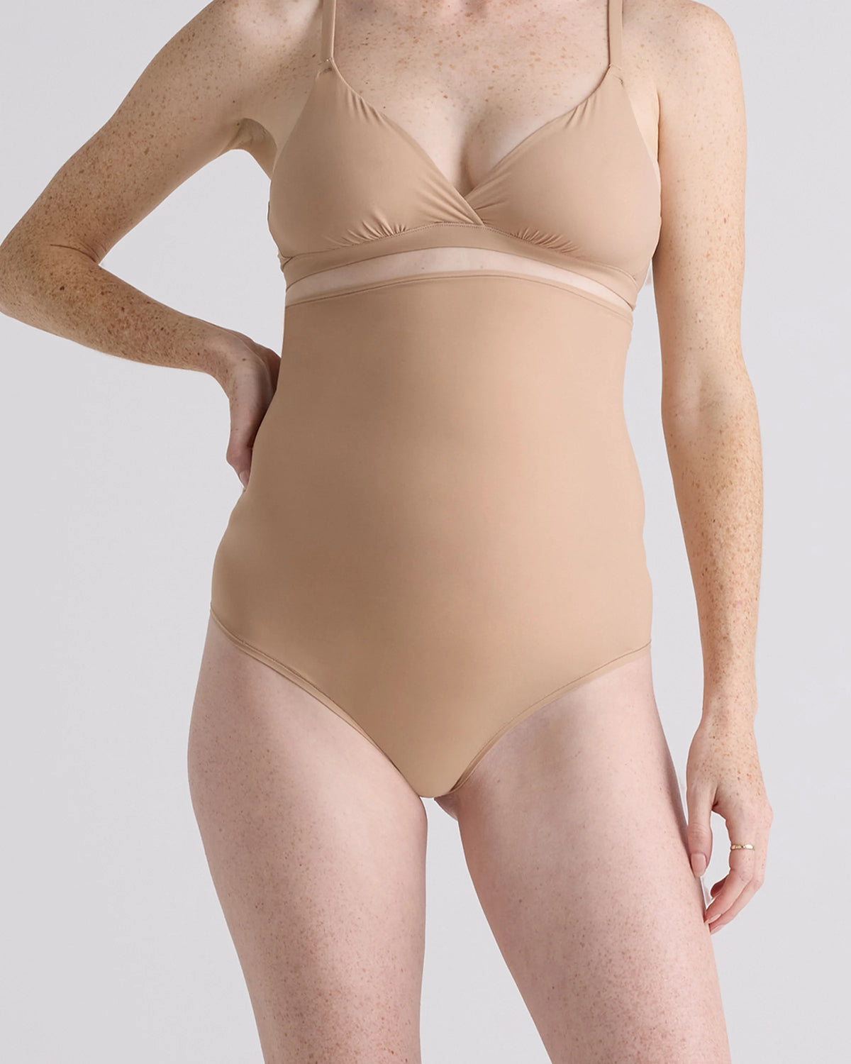 Second Skin Maternity Ultra High-Waisted Thong (3-pack) - XS / Sand Main image