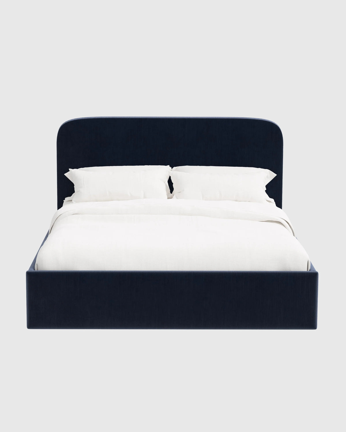Curved Bed in Performance Velvet - Full / Walnut