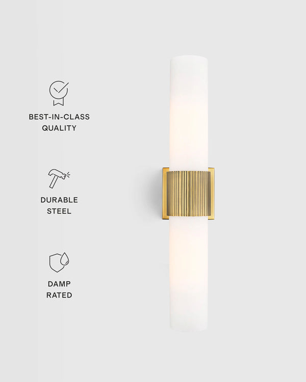 Classic Glass Vanity Sconce - One Size / Brass