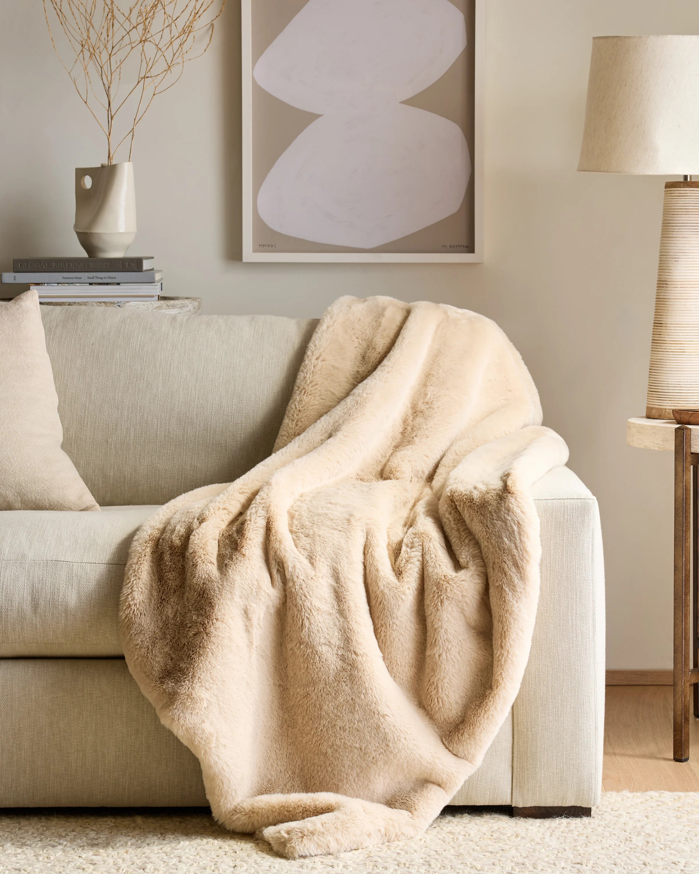 Luxury Faux Fur Throw - 50x60 / Champagne Secondary image