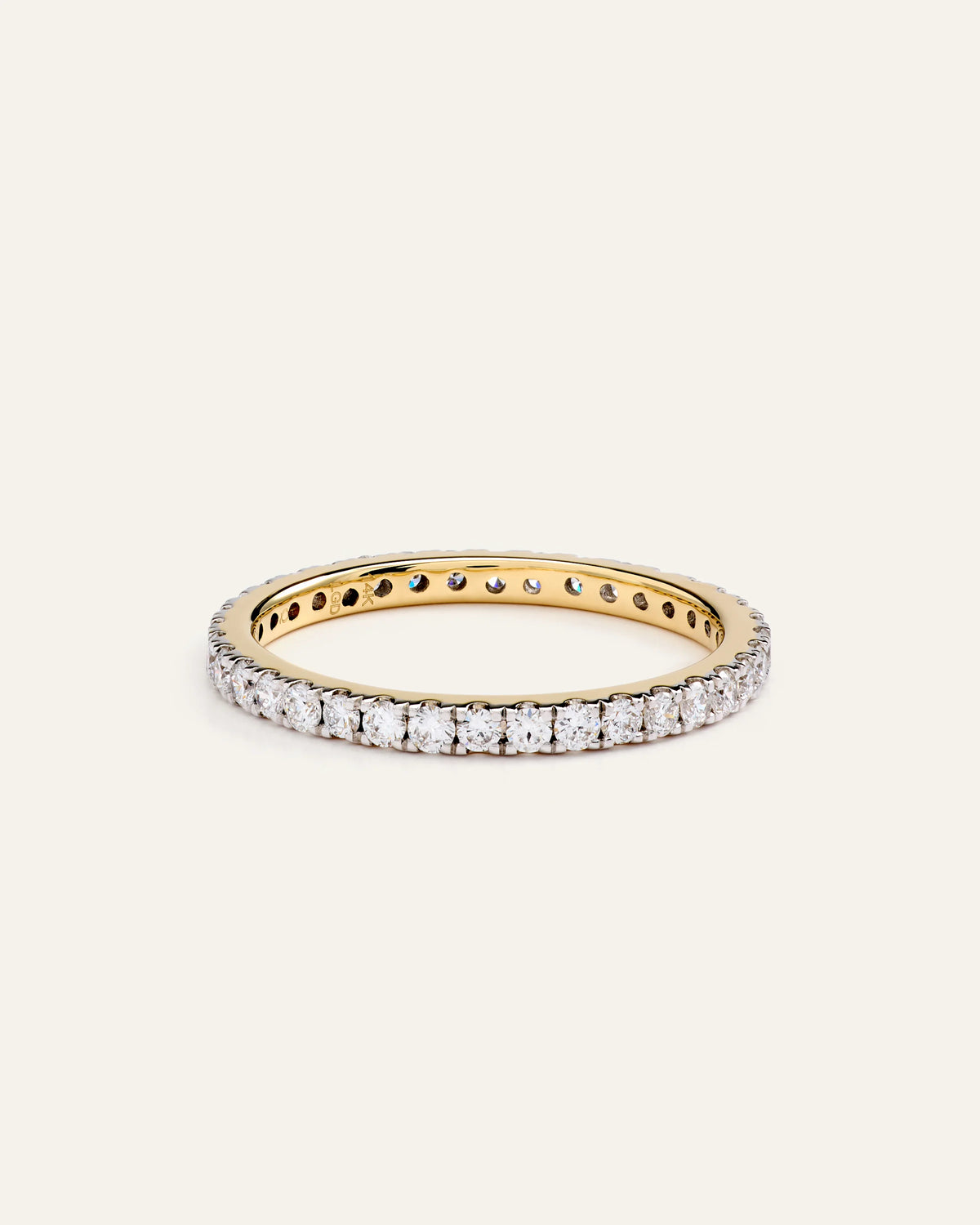 14K Gold Lab Grown Diamond Pave Eternity Band - 0.65ctw - 4 / Yellow Gold Main image
