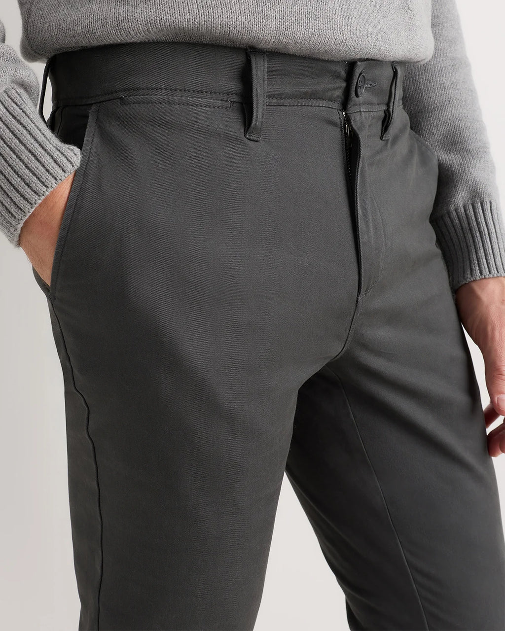 Organic Cotton Stretch Chino Pants - Slim - 30X30 / Stone