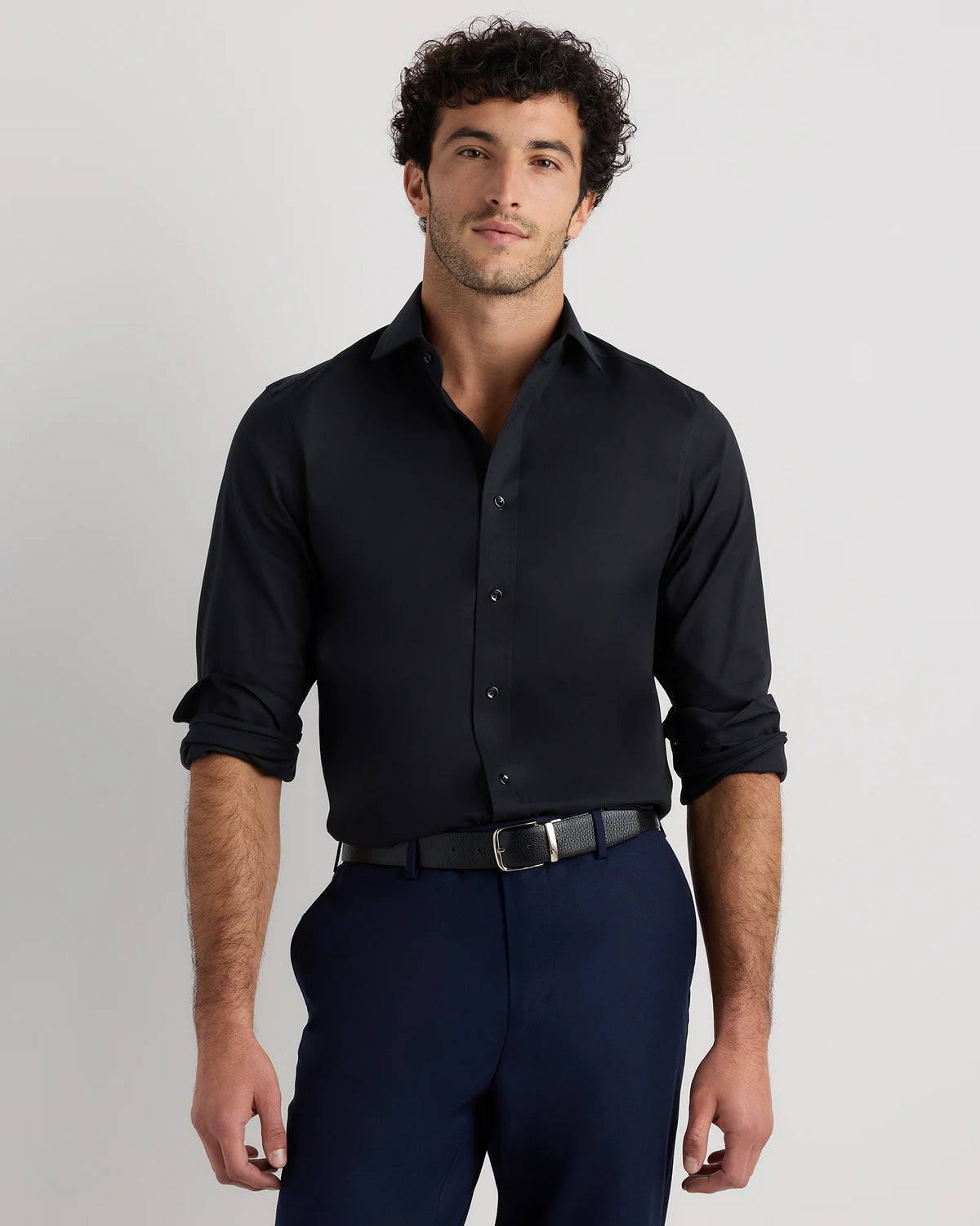 Organic Cotton Oxford Non-Iron Dress Shirt - S / Bold Black Main image