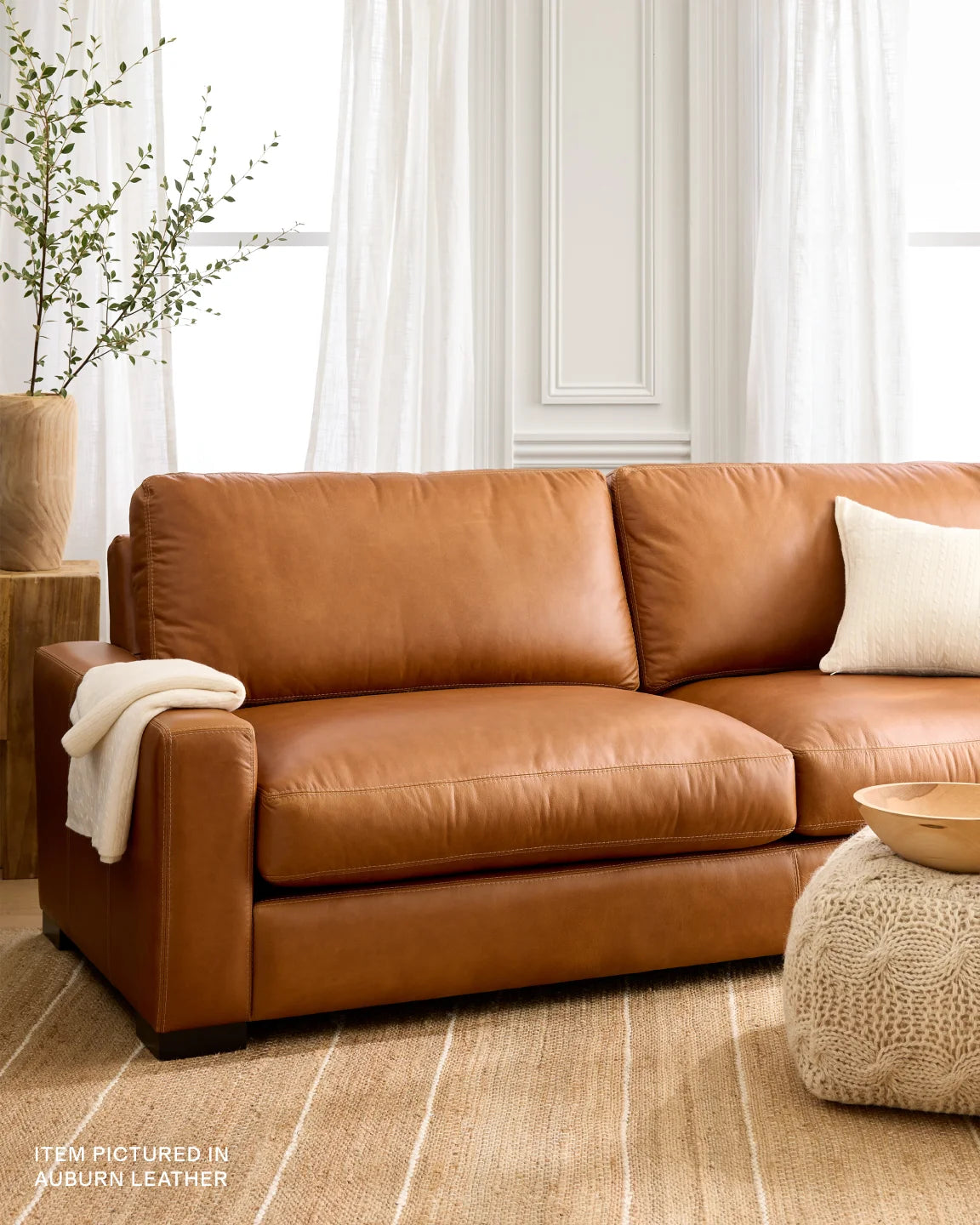 Stillman Sofa in Leather - 7ft / Auburn Secondary image