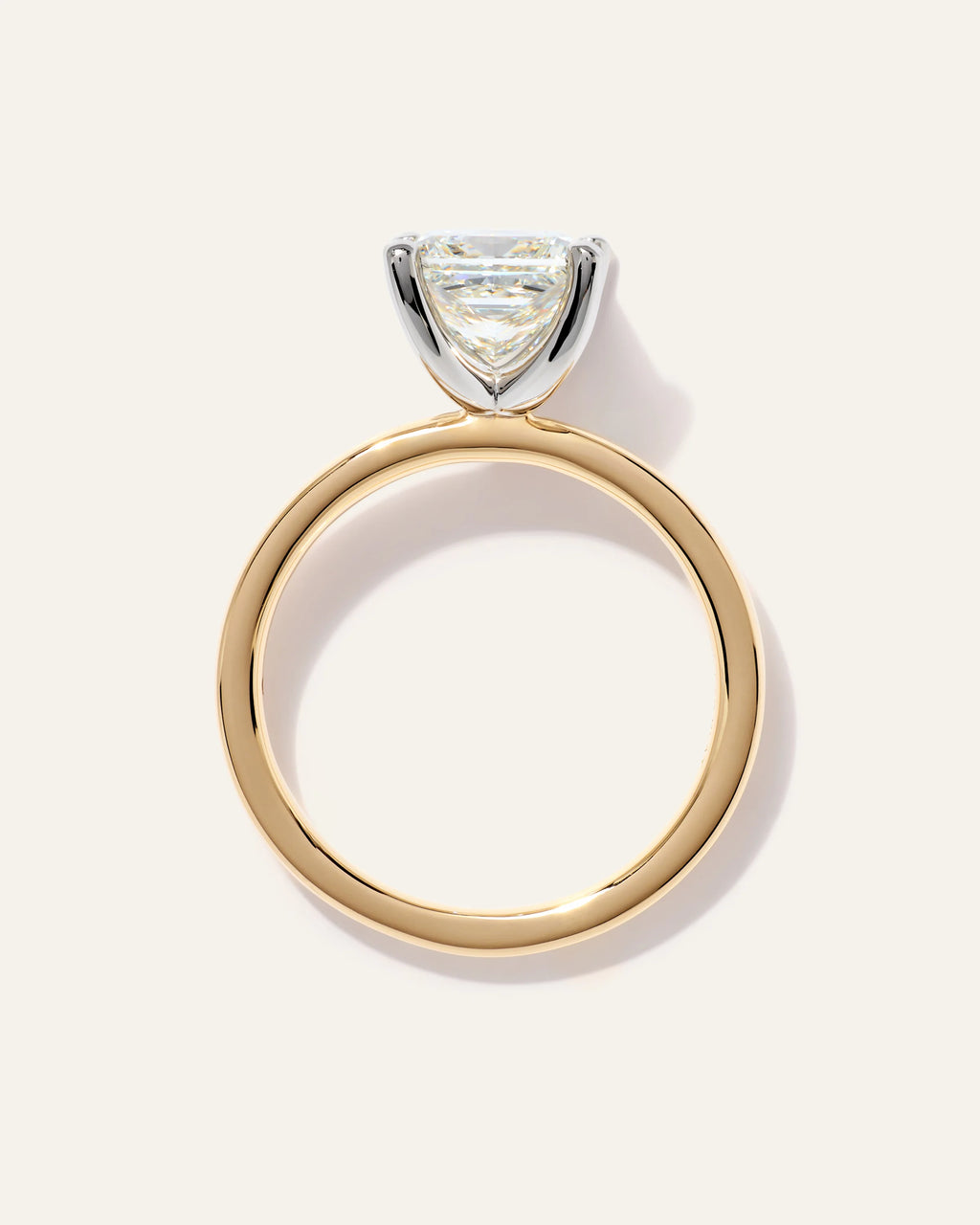 Lab Grown Diamond Princess Comfort Fit Engagement Ring - 2ct - 4 / Yellow Gold