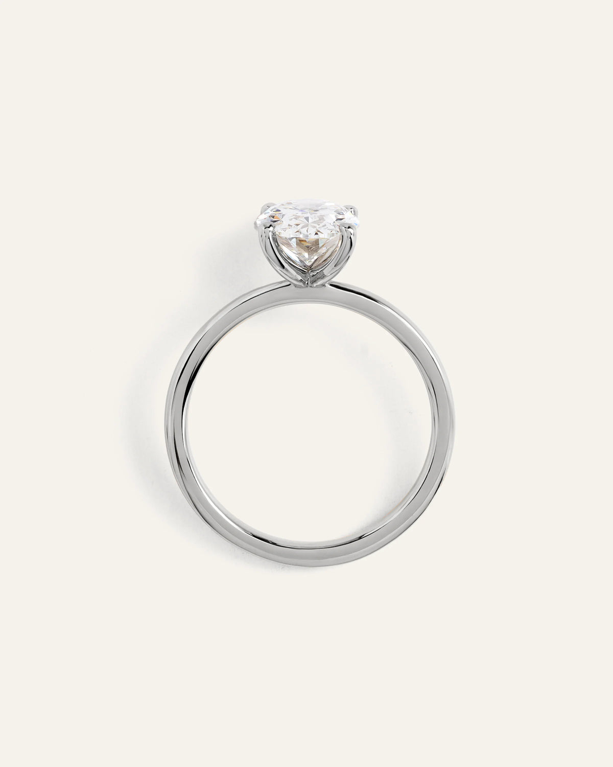 Lab Grown Diamond Oval Comfort Fit Engagement Ring - 2ct - 4 / Yellow Gold