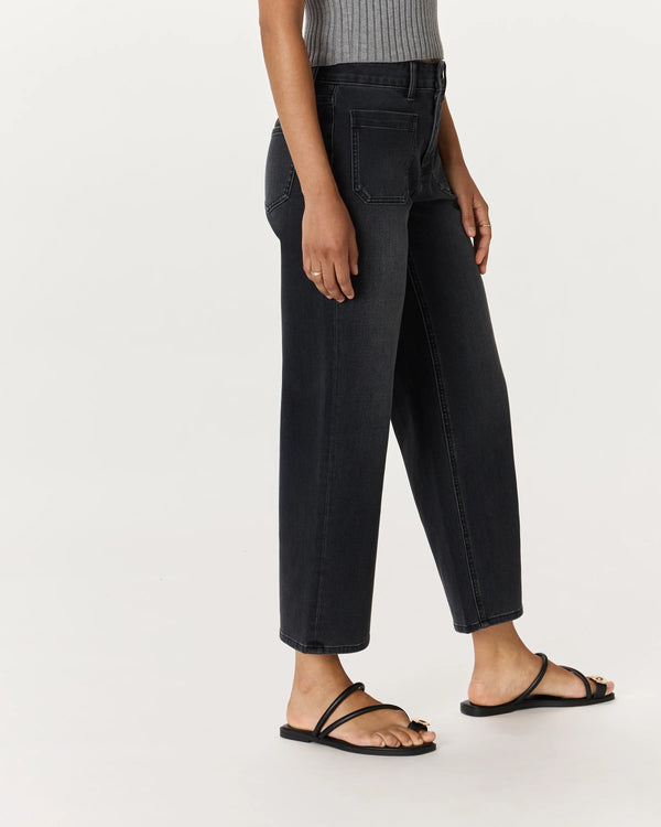 Bella Stretch Patch Pocket Wide Leg Jeans - 24 / Seaside Blue