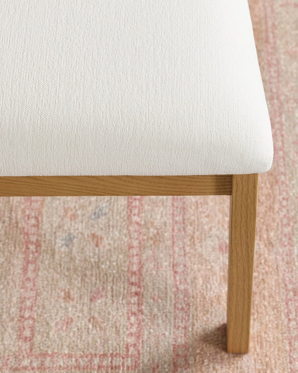 Solid Wood and Performance Fabric Dining Chair (Set of 2) - Set of 2 / Ivory/Natural