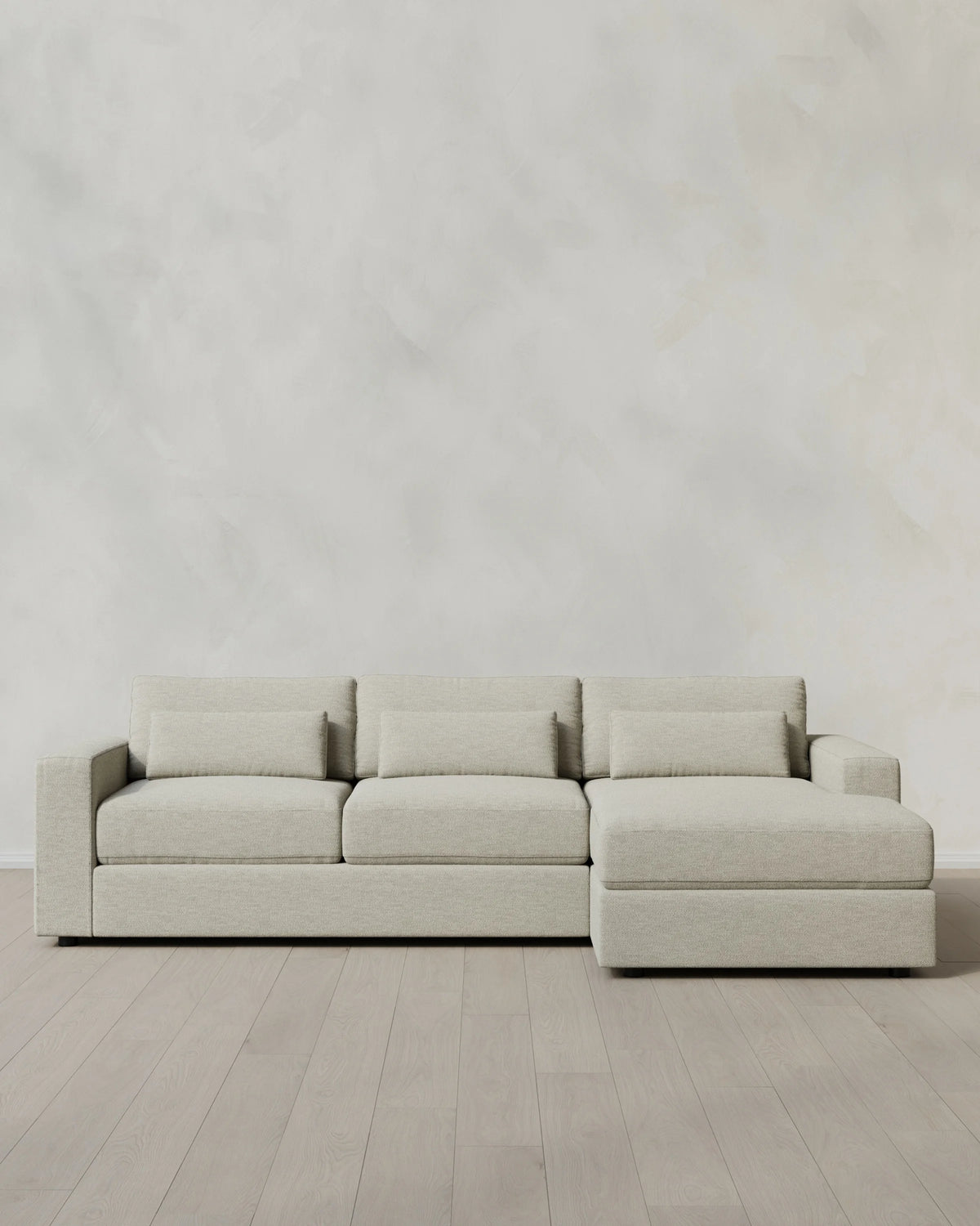 Ashford Deep Seat Chaise Sectional in Performance Basketweave - 119" Right Arm / Flax Main image