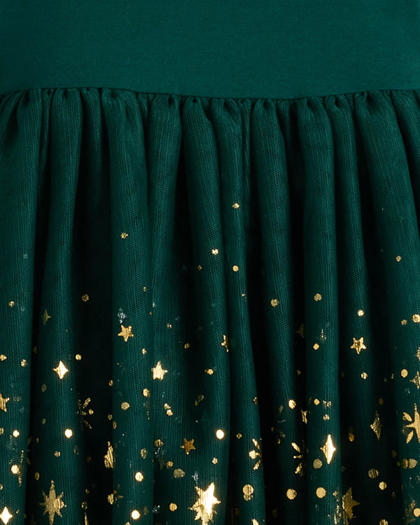 Shimmer Tulle Dress - 3-6M / Forest Green