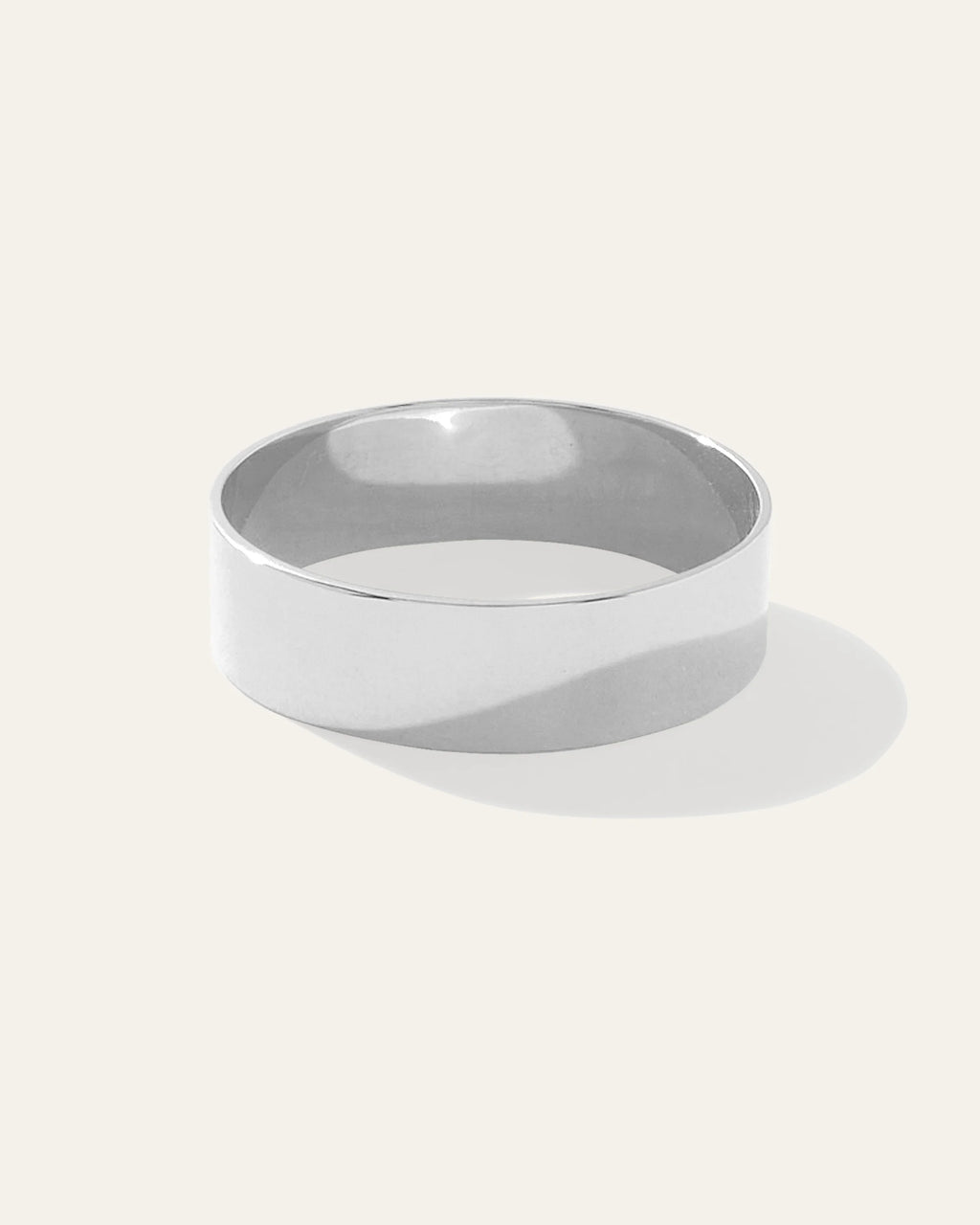 14K Gold Lightweight Flat Edge Band - 4 / White Gold